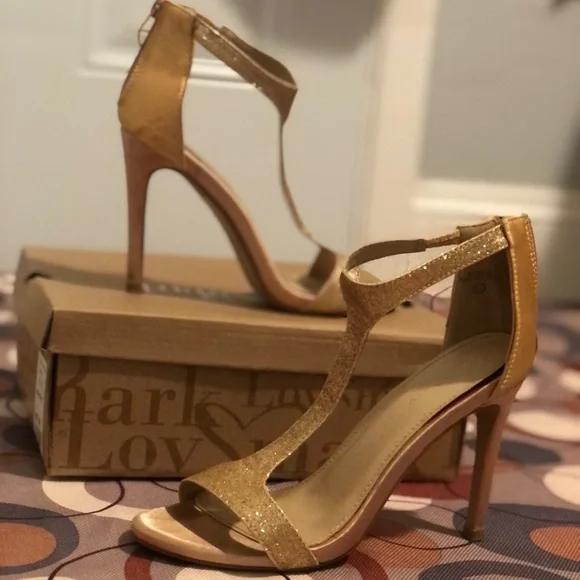 Rose Gold Satin Heels - Picture 3 of 4